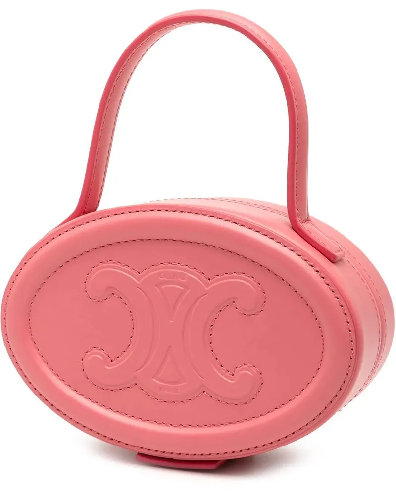 Celine Crossbody Bags Calfskin Cuir Triomphe Oval Handbag rosa Gold