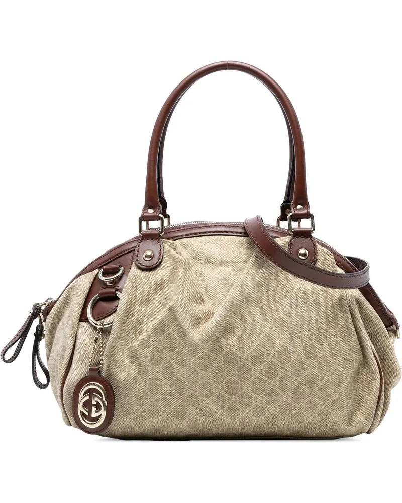 Gucci Hobo Bags GG Canvas Sukey Satchel braun Braun