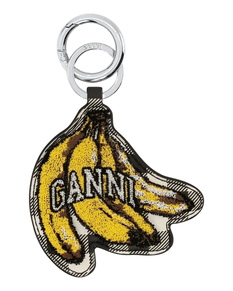 Ganni Schlüssel- & Taschenanhänger Schlüsselanhänger mit Logo black Schwarz