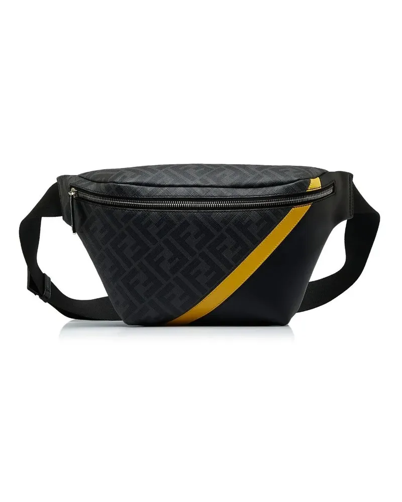 Fendi Bauchtaschen Zucca FF 1974 Diagonal Belt Bag schwarz Schwarz