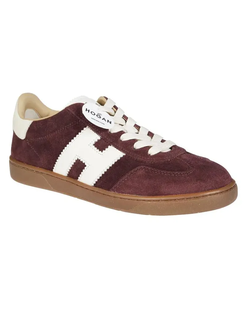 Hogan Low-Top Sneaker Burgundy Suede Low-Top Sneakers With Contrasting L rot Rot