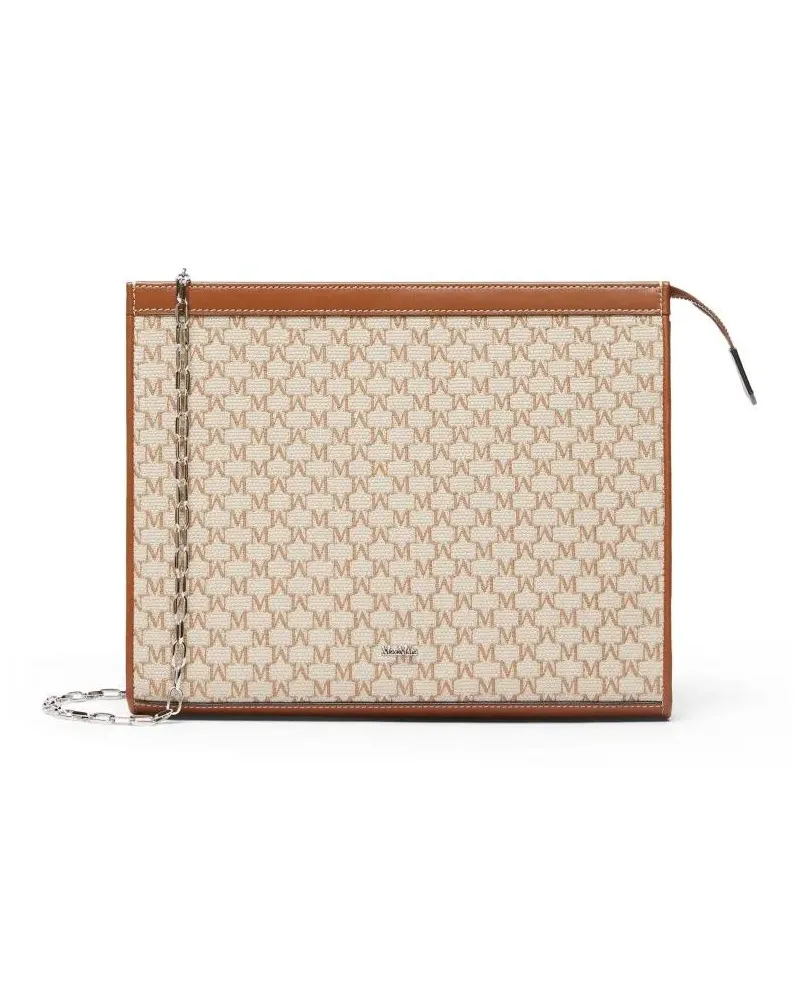 Max Mara Hobo Bags Structured Rectangular Clutch With Detachable Chai beige Beige