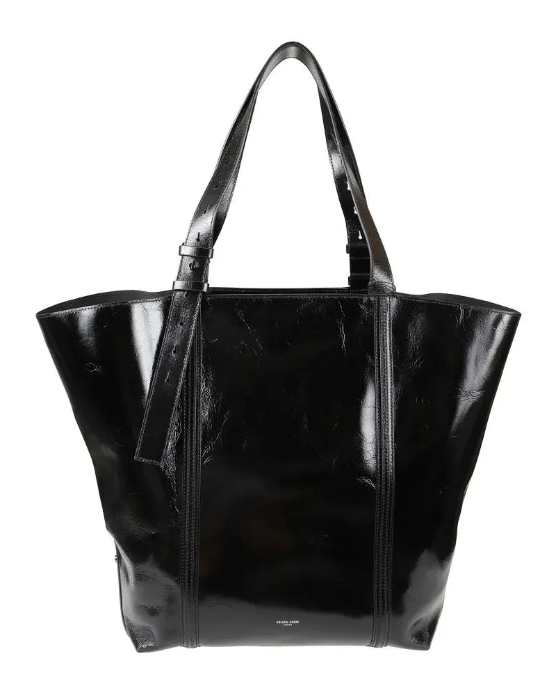 Golden Goose Shopper & Totes Glossy Black Tote Bag With Structured Silhouette schwarz Schwarz