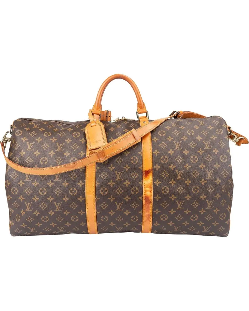 Louis Vuitton Crossbody Bags  Canvas Monogram Keepall 60 Bandoulie braun Braun