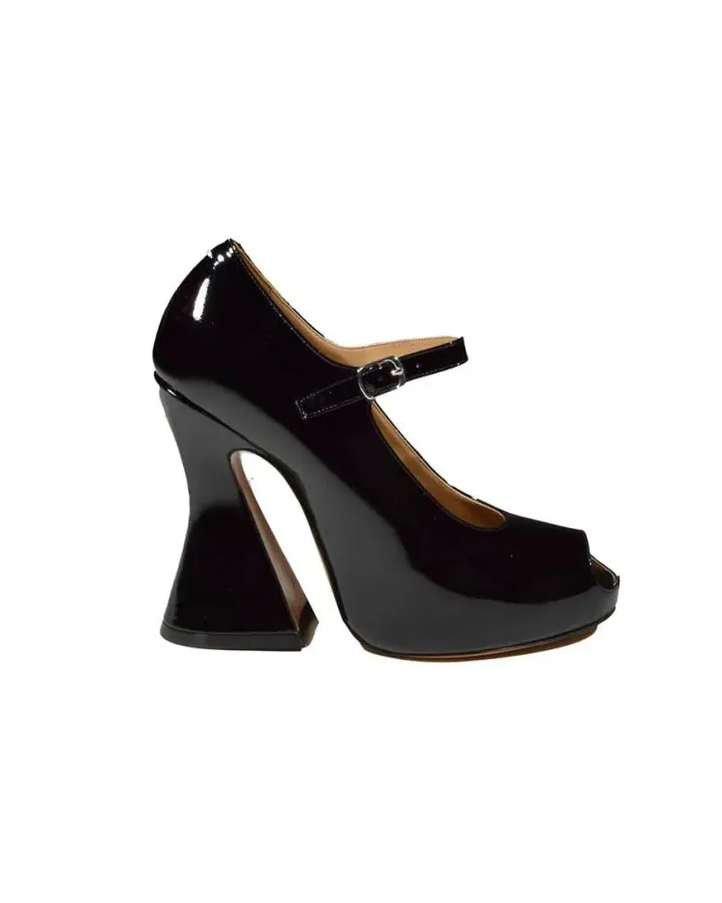 Maison Margiela Hohe Schuhe Black Patent Leather Mary Jane Pumps schwarz Schwarz