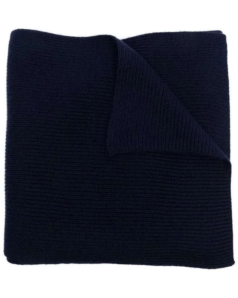 Ralph Lauren Tücher & Schals Textured Knit Scarf In Rich Black Wool schwarz Schwarz