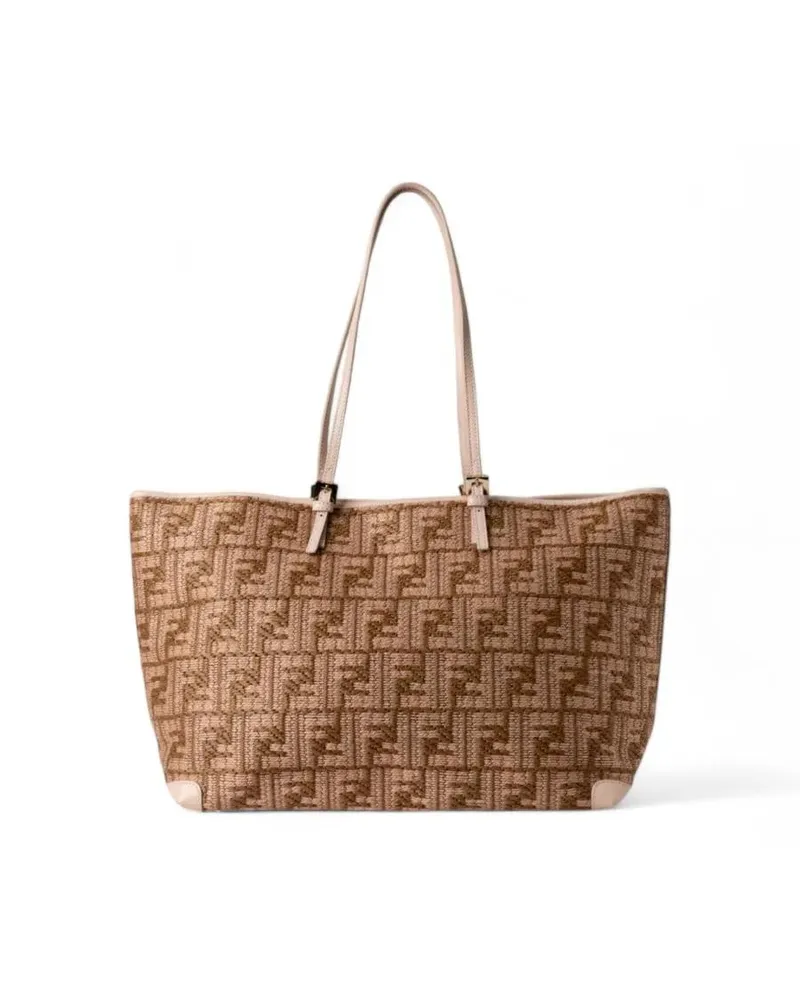 Fendi Shopper & Totes Roll Bag Large Pink Raffia braun Braun
