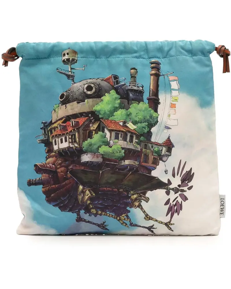 Loewe Kosmetiktaschen Studio Ghibli Howls Moving Castle Canvas Drawstrin blau Blau
