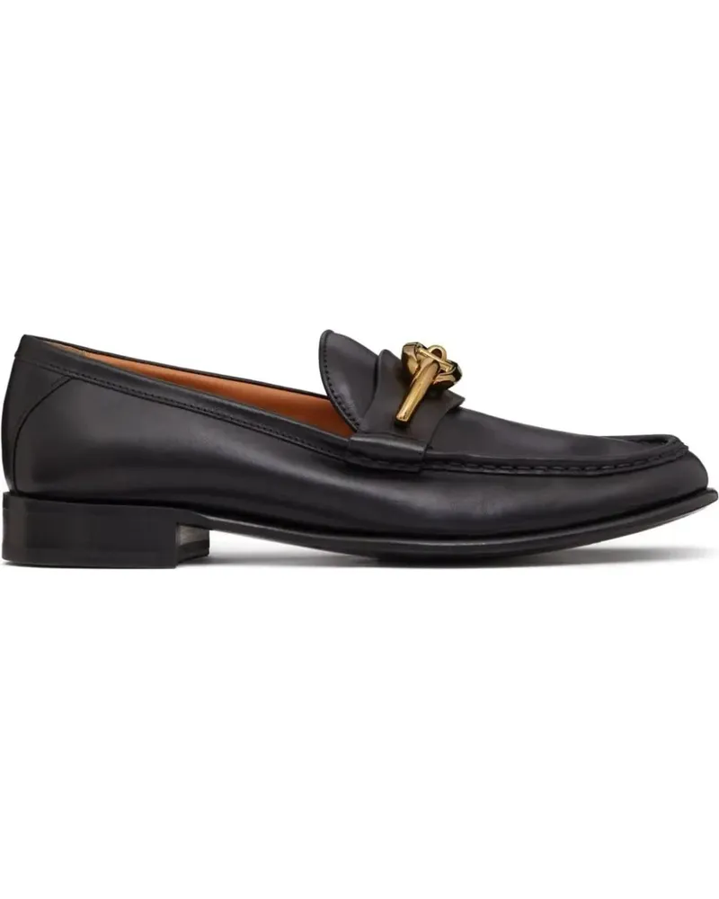 Valentino Garavani V-Logo Moon Leather Loafers schwarz Schwarz