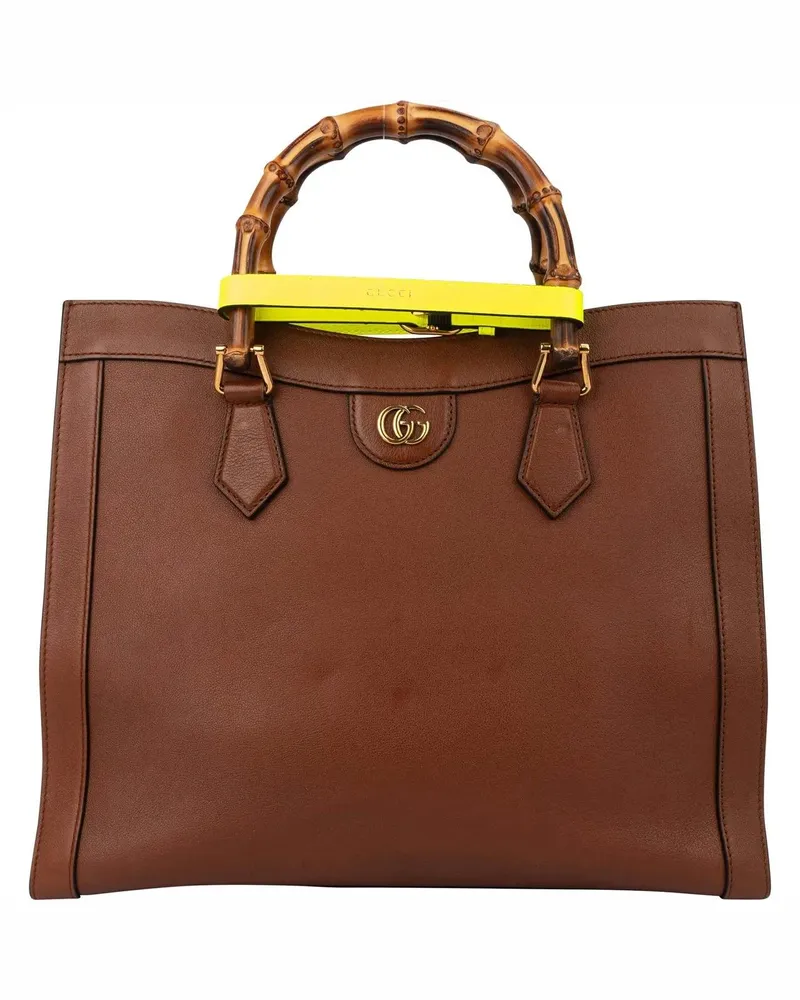 Gucci Crossbody Bags  Classic Brown Leather Bamboo Handbag bunt Bunt