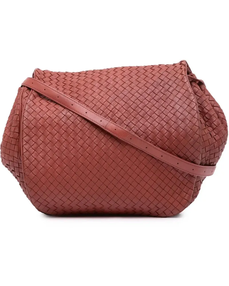 Bottega Veneta Hobo Bags 2012-2024 Nappa Intrecciato Flap Crossbody rot Rot