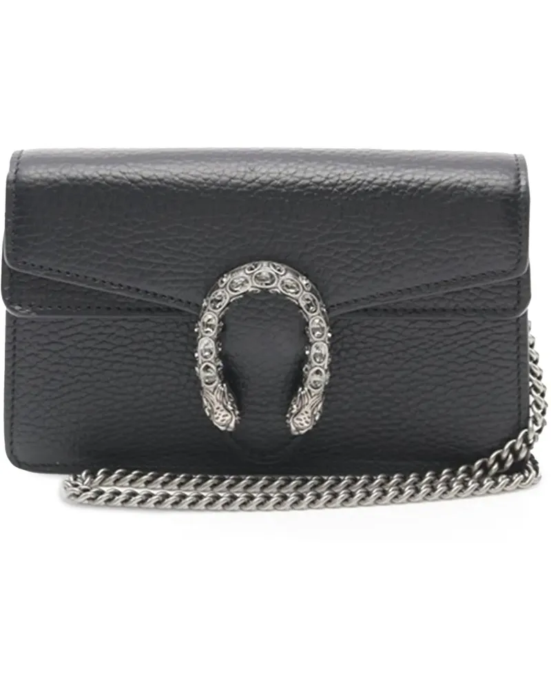 Gucci Hobo Bags 2016-2023 Super Mini Dionysus Leather Crossbody Ba schwarz Schwarz