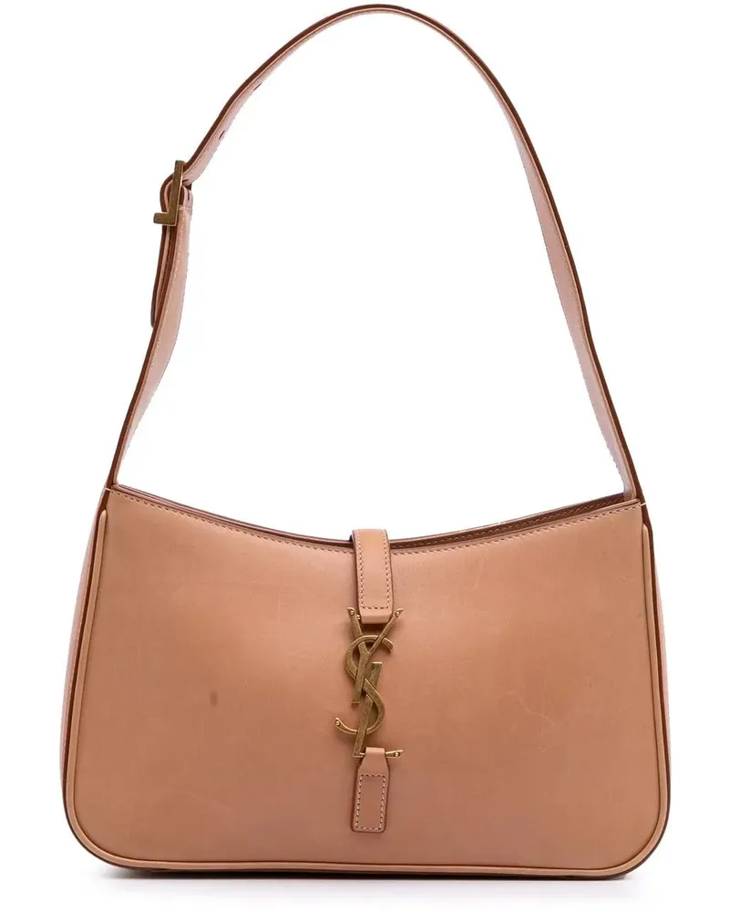 Saint Laurent Hobo Bags Smooth Calfskin Le 5 a 7 Shoulder Bag braun Braun