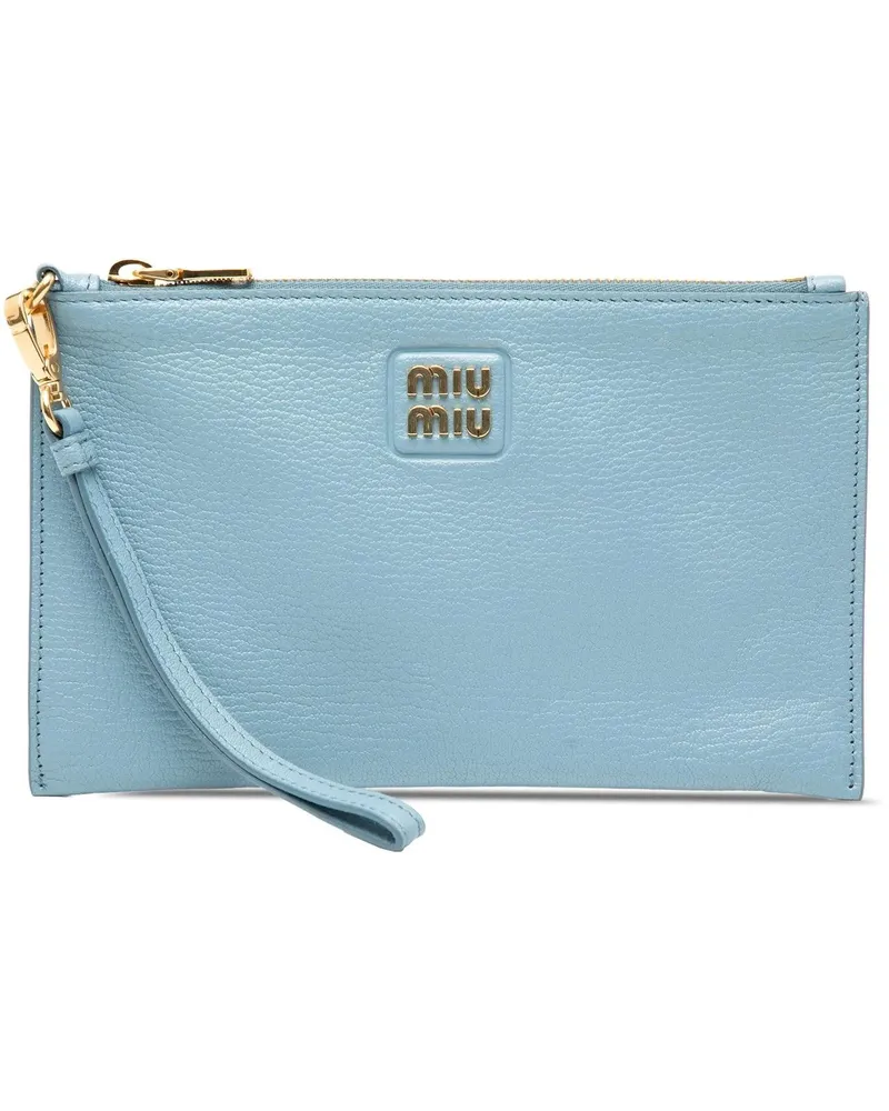 Miu Miu Clutches Goatskin Madras Clutch blau Blau