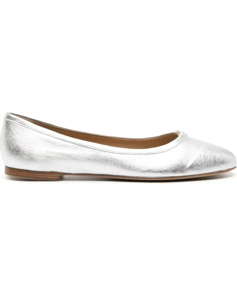Chloé Marcie Metallic Leather Ballerina Flats silberfarben 