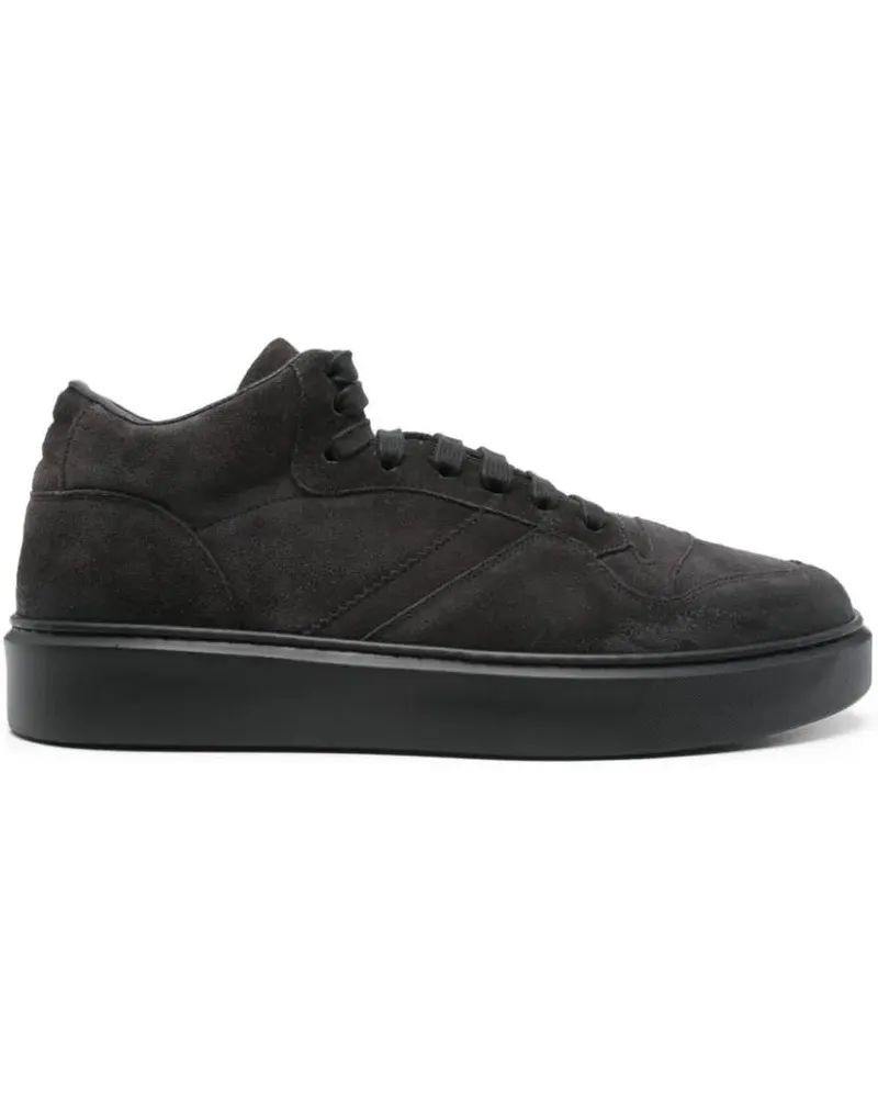Doucal´s Low-Top Sneaker Black Calf Suede Sneakers schwarz Schwarz