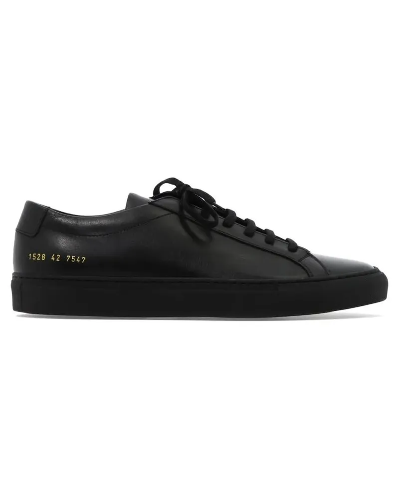 Common Projects Low-Top Sneaker Monochromatic Smooth Leather Low-Top Sneakers schwarz Schwarz