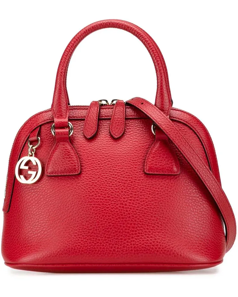 Gucci Hobo Bags Mini Leather GG Charm Dome Satchel rot Rot