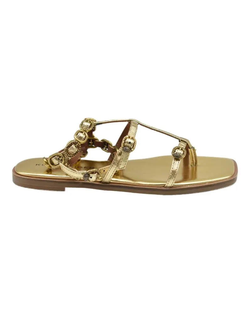 Kurt Geiger Sandalen Gold Flat Shoes With Decorative Straps By Kurt Gei braun Braun