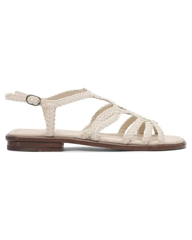 Pons Quintana Sandalen Braided Leather Sandals With Adjustable Ankle Stra beige Beige