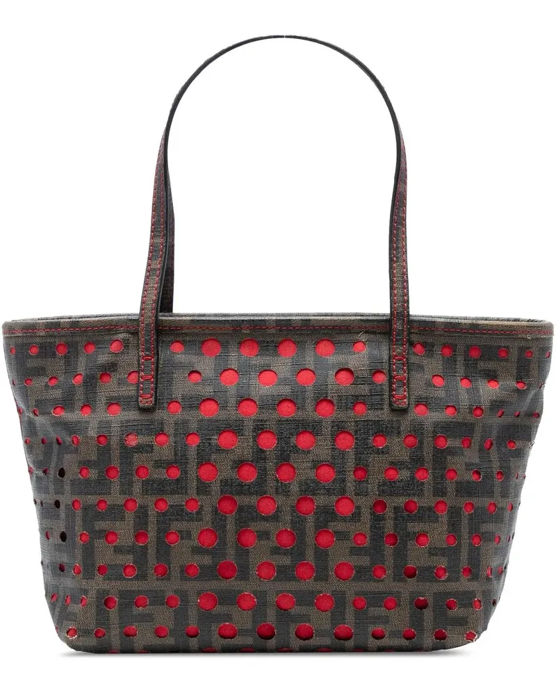 Fendi Shopper Small Perforated Zucca Spalmati Roll Tote braun Braun