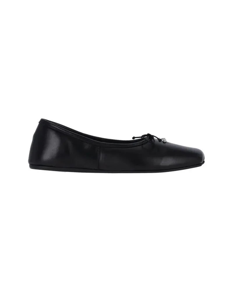 Vivienne Westwood Black Leather Flats With Rounded Toe schwarz Schwarz