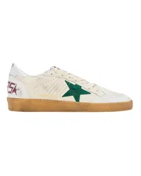 Golden Goose Sneakers Ball Star Nappa Upper Crack Toe And Spur Suede Sta Weiß