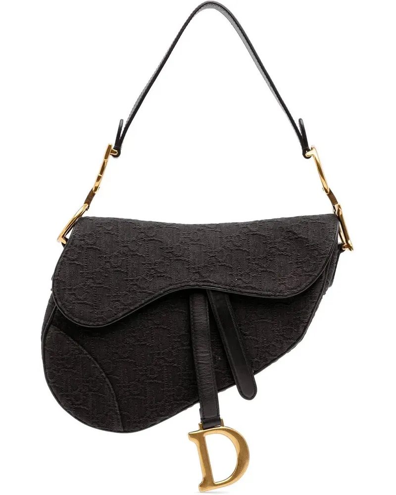 Dior Hobo Bags 2019 Oblique Canvas Saddle Bag schwarz Schwarz