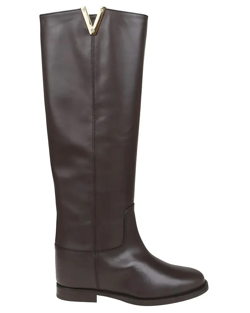 Via Roma 15 Stiefel Knee-High Leather Boots braun Braun