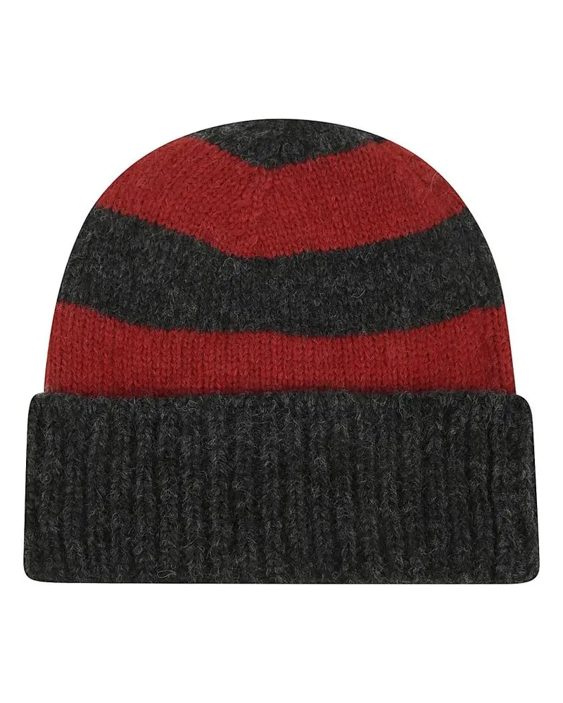 Alanui Caps & Mützen Grunge Stripes Beanie rot Rot