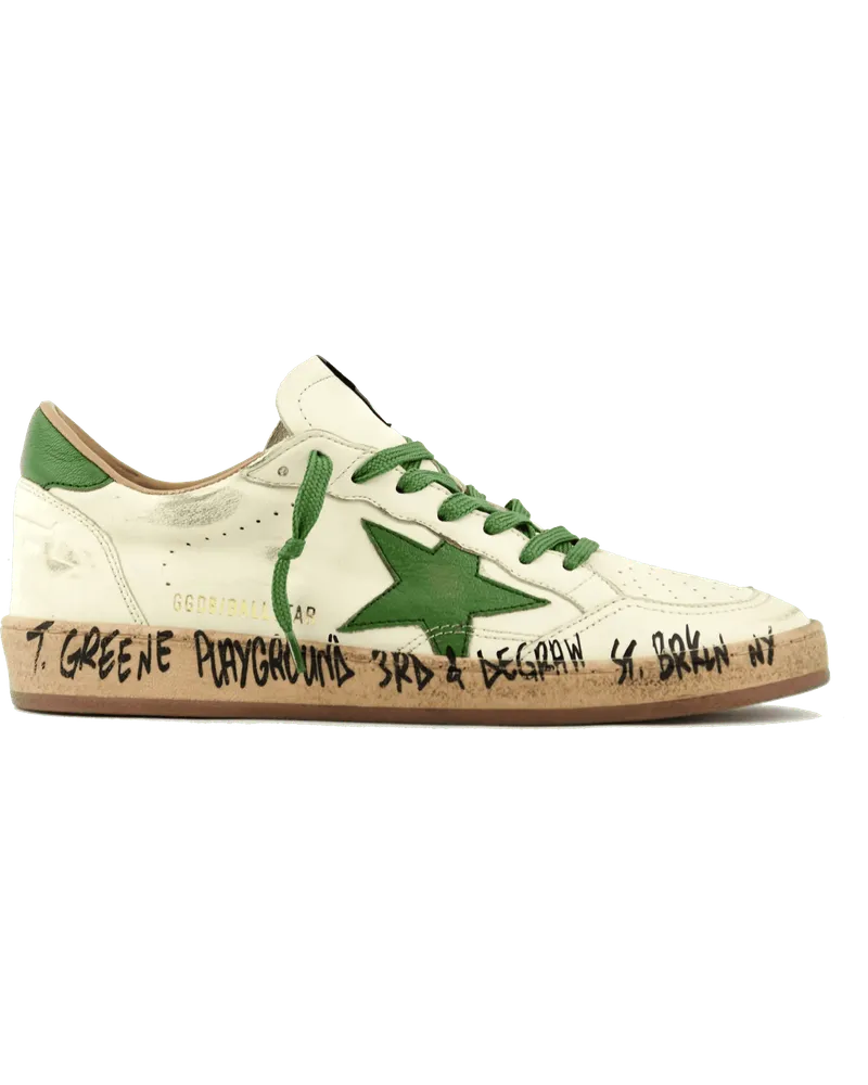 Golden Goose Low-Top Sneaker Ball Star White Green weiß Weiß