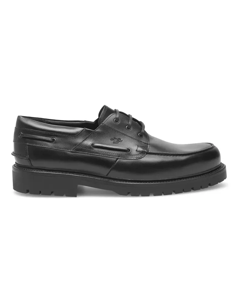 Heinrich Dinkelacker Slipper & Pantoletten Bootsschuh Miami Plain BC schwarz Schwarz