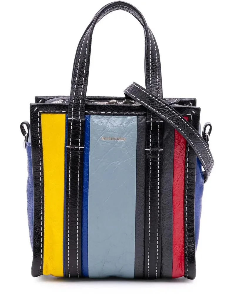 Balenciaga Hobo Bags XXS Lambskin Bazar Shopper Satchel schwarz Schwarz