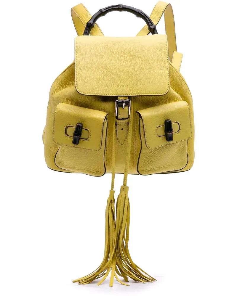 Gucci Rucksäcke Leather Bamboo Tassel Backpack gelb Gelb