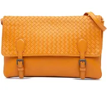 Hobo Bags Nappa Intrecciato Flap Shoulder Bag orange