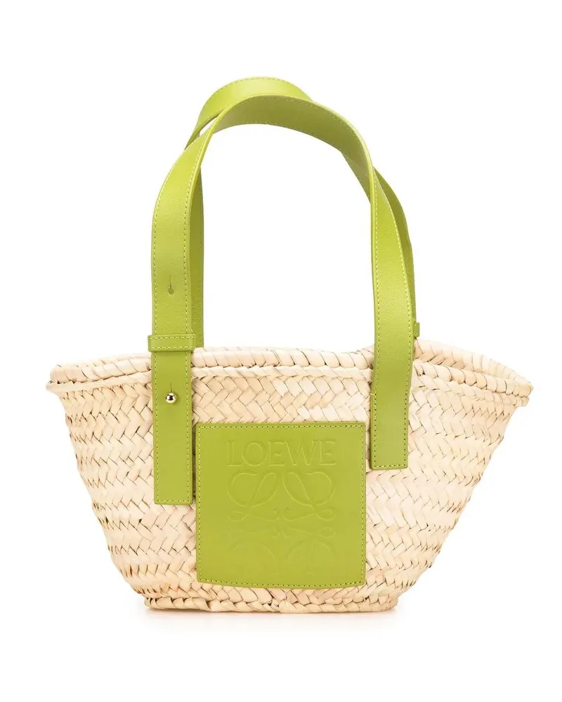 Loewe Shopper Small Raffia Basket Tote braun Braun