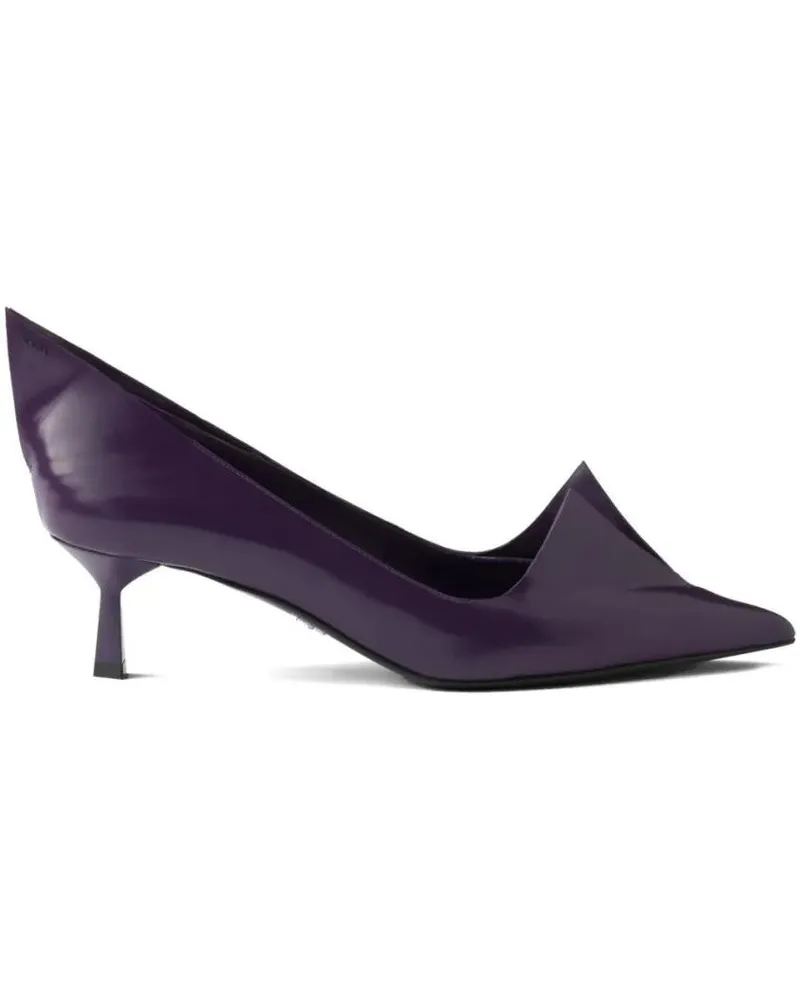 Prada Hohe Schuhe Pointed Toe Pumps With Cutout Detail lila Lila