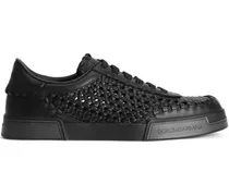 Low-Top Sneaker Interwoven Design Sneakers With Lace-Up Fastening schwarz