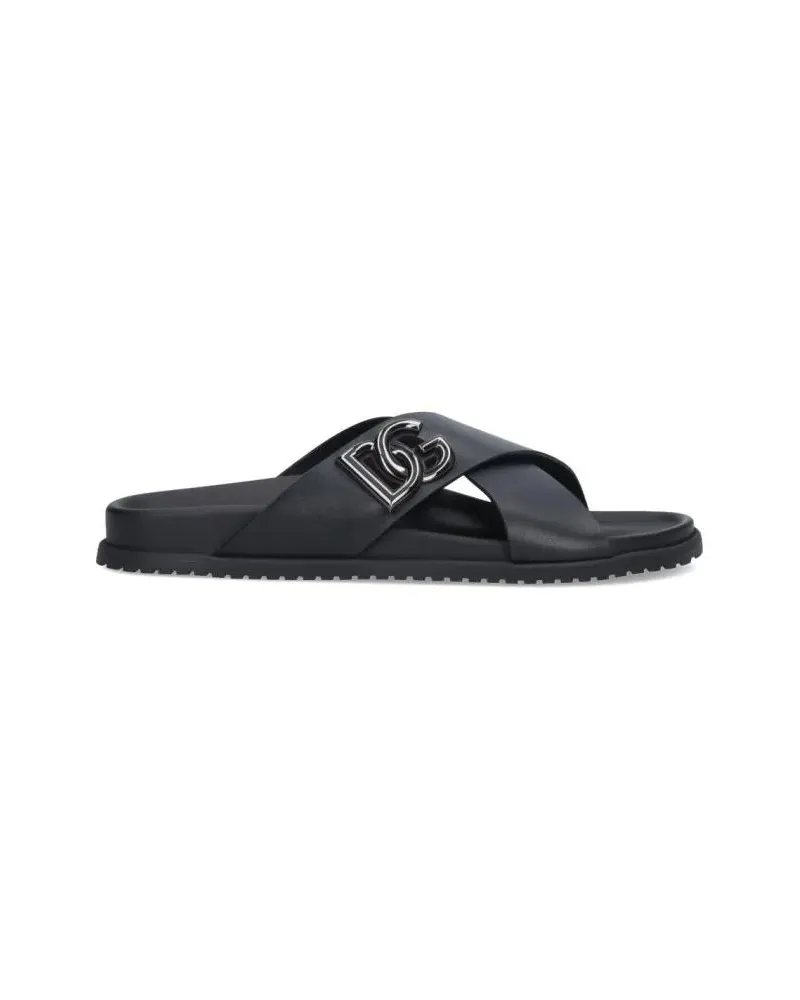 Dolce & Gabbana Slipper & Pantoletten Heren Costiera Slipper Zwart schwarz Schwarz