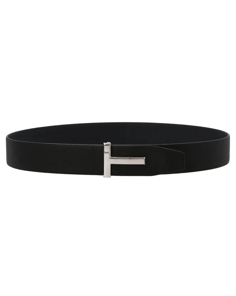 Tom Ford Gürtel Logo Reversible Belt schwarz Schwarz