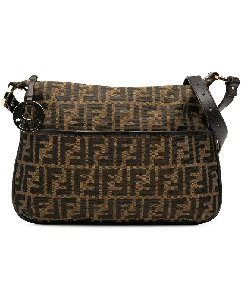 Fendi Hobo Bags Zucca Canvas Chef Crossbody braun Braun