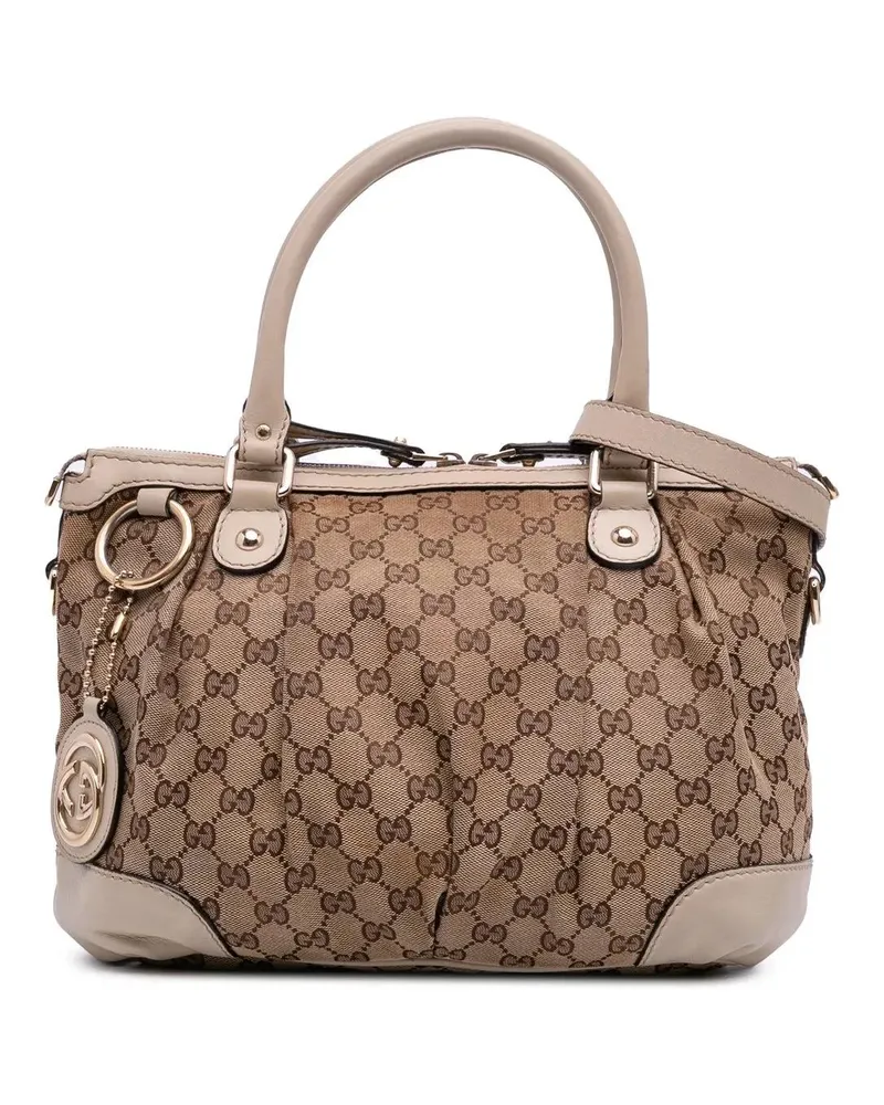 Gucci Hobo Bags GG Canvas Sukey Satchel braun Braun