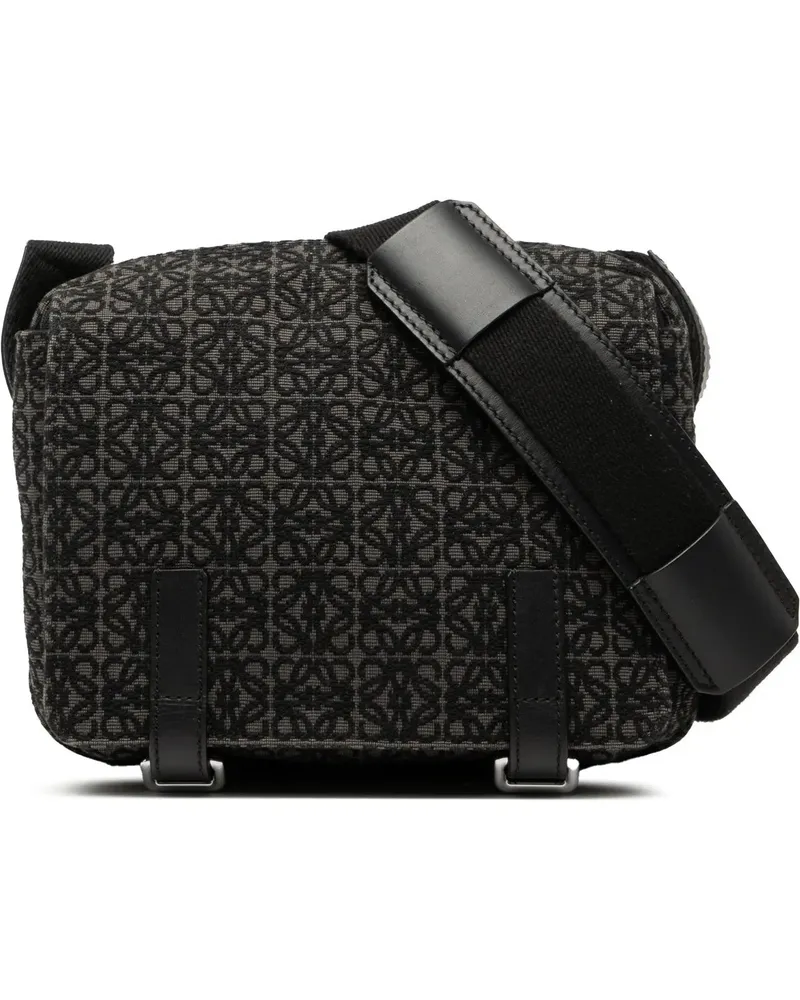 Loewe Hobo Bags XS Anagram Canvas Military Messenger Bag schwarz Schwarz