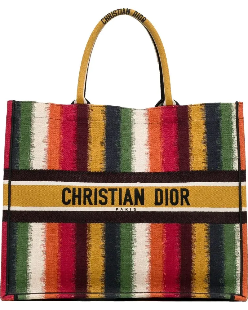 Dior Shopper 2020 Large Striped Book Tote gelb Gelb