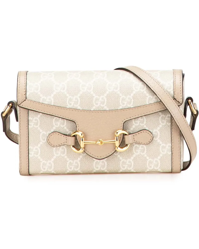 Gucci Hobo Bags Mini GG Supreme Horsebit 1955 Crossbody braun Braun