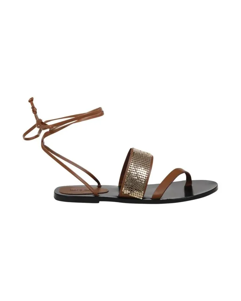 Kate Cate Sandalen Ayda Crystal Laced Flat Sandal braun Braun