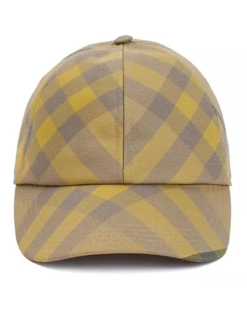 Burberry Mützen Cedar Yellow Check-Pattern Baseball Cap Gelb