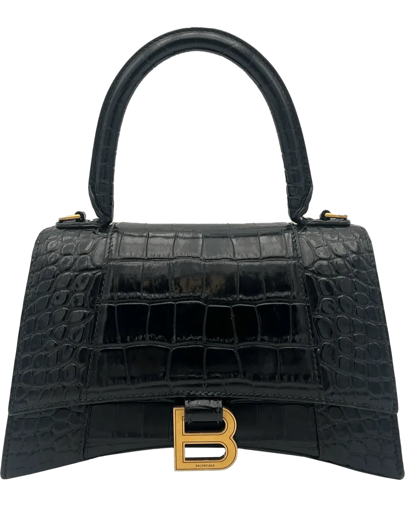 Balenciaga Crossbody Bags  Hourglass - Black Kroko schwarz Schwarz