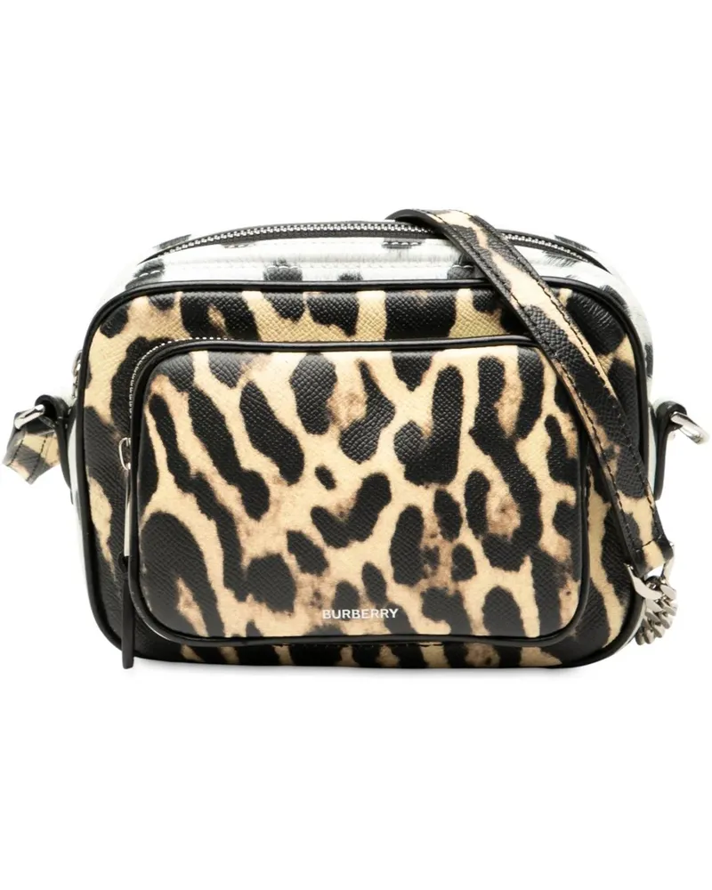 Burberry Hobo Bags Leopard Printed Leather Camera Bag braun Braun