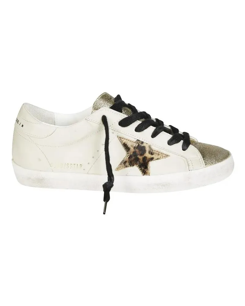 Golden Goose Low-Top Sneaker Superstar Leather Upper Glitter Sneakers weiß Weiß